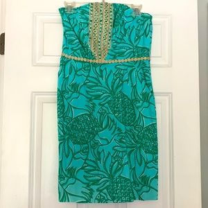 Lilly Pulitzer Vintage Strapless Dress with Pockets